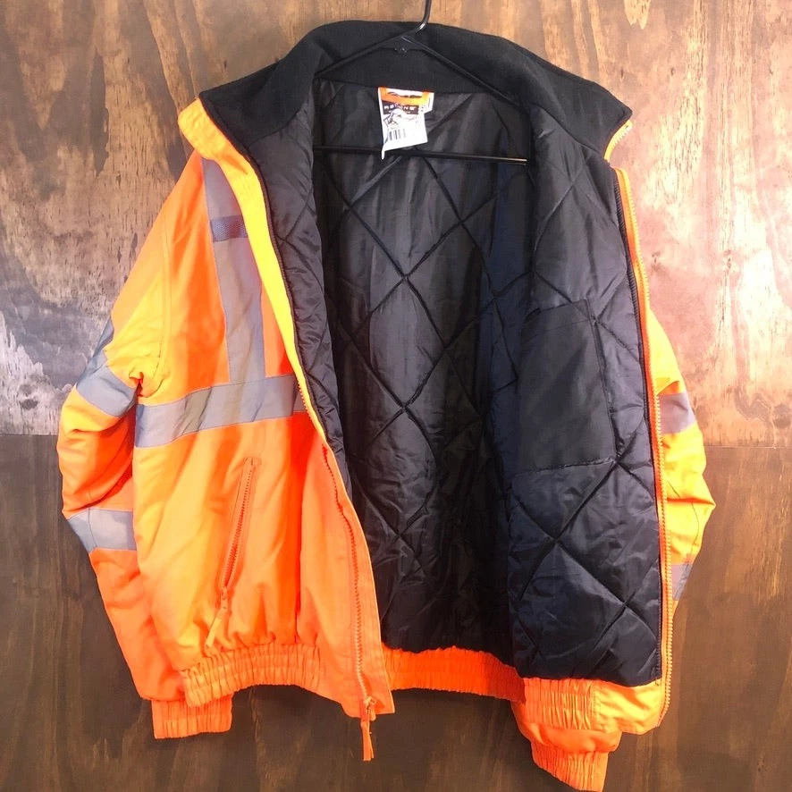 Radians Mens Jacket Orange Weather Proof Construction Workwear Bomber XL - product detail image 10