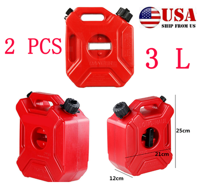 #ad #ad 2x Motorcycle Car 3L Plastic Cans Diesel Gas Portable Fuel Tanks with Btacket $64.59
