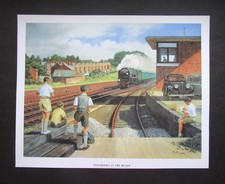 11.40" x 9.10"  MALCOLM ROOT  PRINT  "NOTEBOOKS AT THE READY"  READY FOR FRAMING