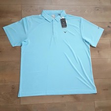 Callaway Golf Opti Dri Performance Jacquard Polo Shirt Mens 2XL Blue New