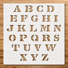 Uppercase Letters Circular Design Wall Art Reusable Stencil - StencilAir