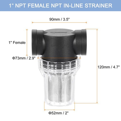 #ad Pressure Washer Filter 1in NPT Inline Mesh Strainer Attachment Size:20 Mesh K $20.93