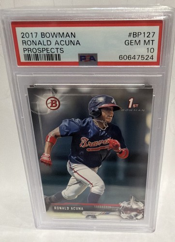 2017 Bowman 1st Prospects RONALD ACUNA Rookie Card PSA 10 GEM MINT 🐐 Braves