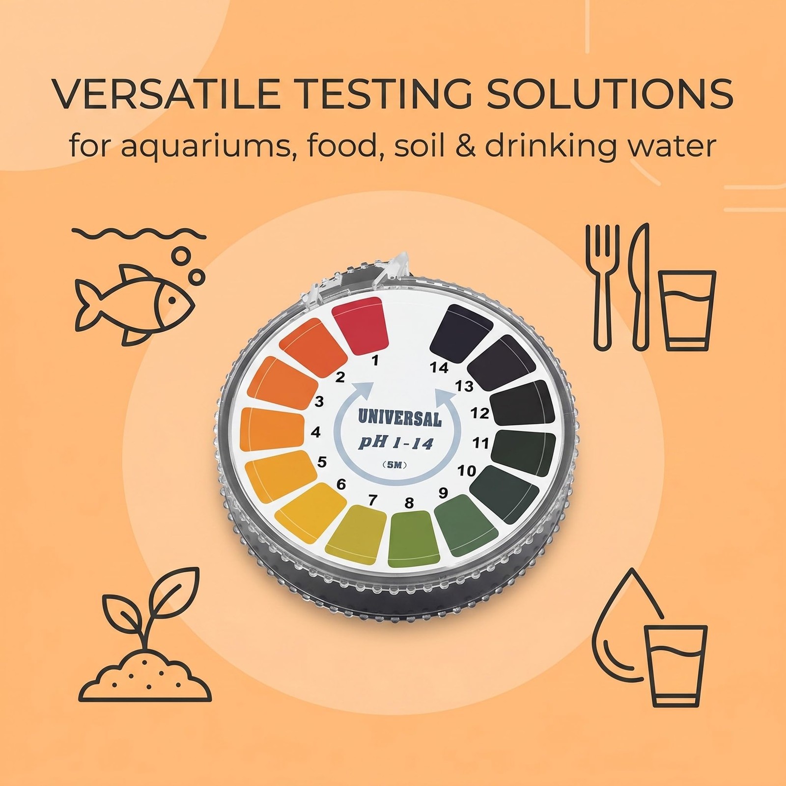 KEPYATI 2 Pezzi 5M Cartine Tornasole, Ph Indicatore, Misuratore, Test Acquario, foto 4