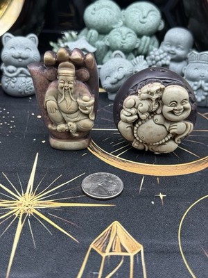 Natural Purple Robe Jade Handhel Carvings Free shipping