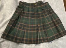 Sport Kilt Green Plaid Tartan Polyester Kilt Medium Unisex Adult Scottish Style