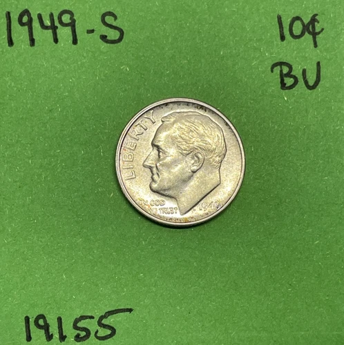1949 S Roosevelt Dime 10c BU Uncirculated Mint State 90% Silver