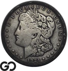 1921-S Morgan Silver Dollar Coin, Ex Money Clip