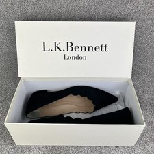 L K Bennett Flats Shoes Women’s UK5 EU38 Black Justine Suede Work Pointed