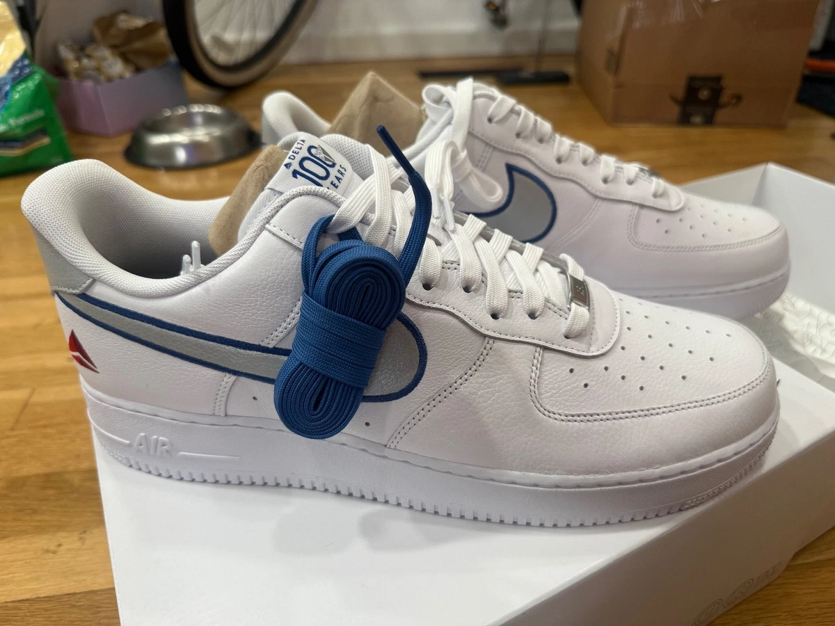 RARE NIKE AIR FORCE 1 LOW 10.5 Mens USED blue white grey Nike Air Force 1  main image 2