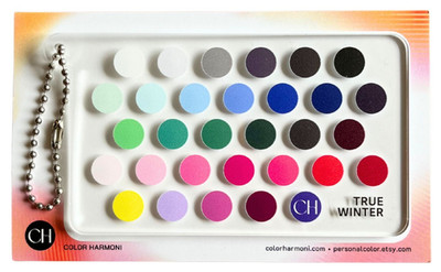 True Cool Winter Keychain - Seasonal Color Palette Acrylic Swatch Card