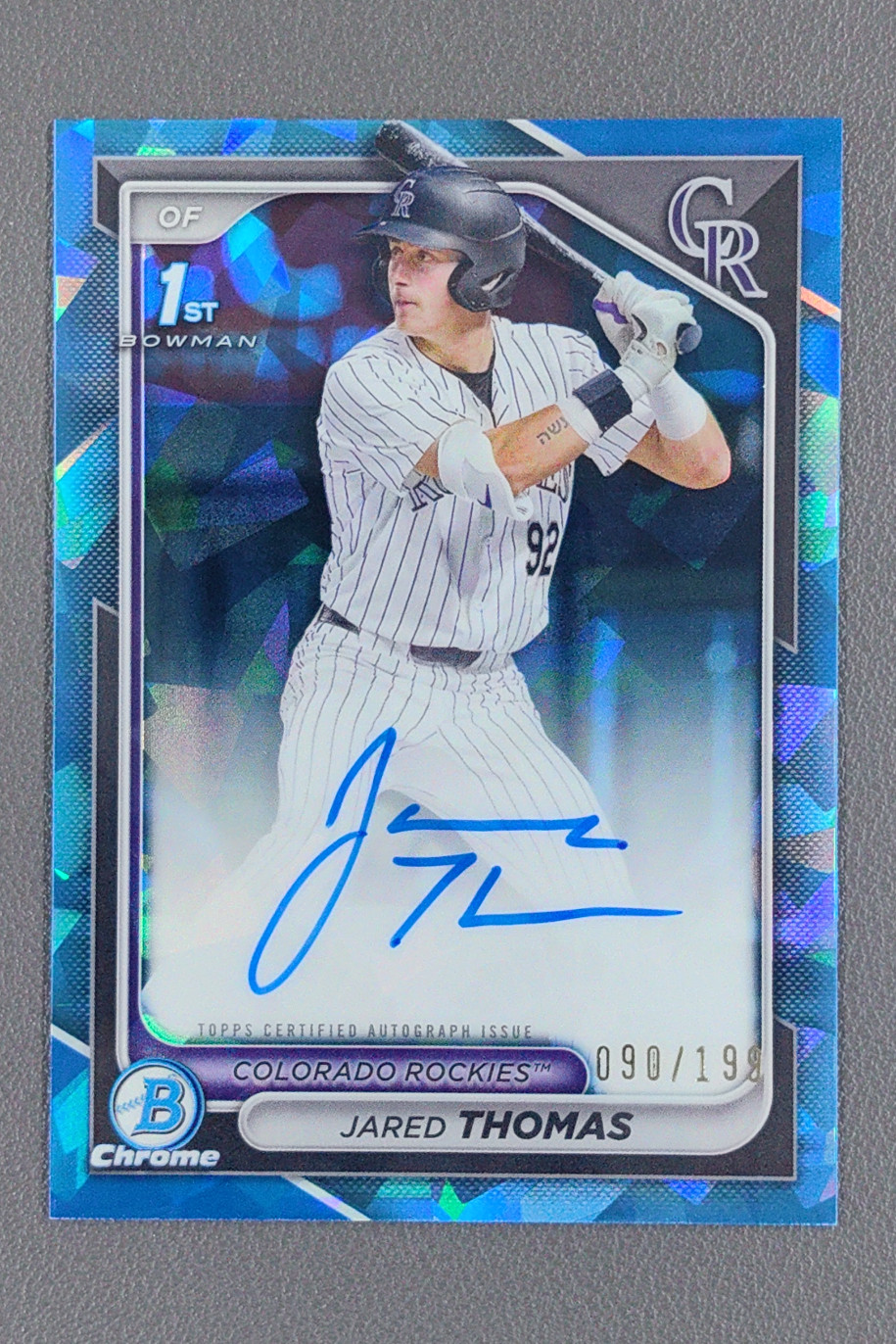 2024 Bowman Chrome Draft Sapphire Jared Thomas 1st Auto /199 #CPA-JTH