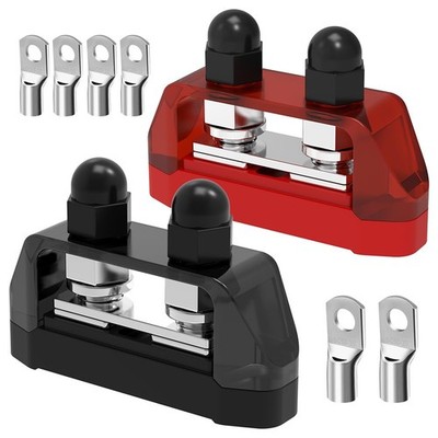 Bus Bar, 250A Power Distribution Block 12V Dual 3/8'' Studs Battery for Marine...
