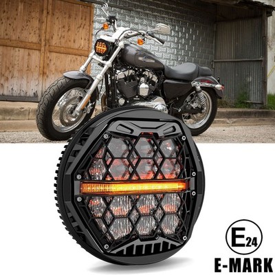 Für Harley Sportster Eisen Dyna Street XL 1200C FXSTC 5,75'' LED Scheinwerfer DRL