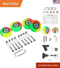 Universal 50mm x 18mm Caster Wheels for Luggage - Complete Repair Kit - Set of 4