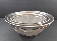 Set of 3 Nesting Stainless Steel Mesh Colander Strainers Small Medium Large