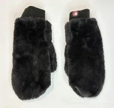 Canada Weather Gear Authentic Heritage Sportswear Red Maple Leaf Black Mittens