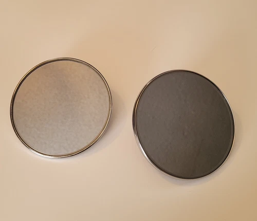 2 Vintage 4" in Diameter Round Flat Dark Auto Mirrors Unbranded Used