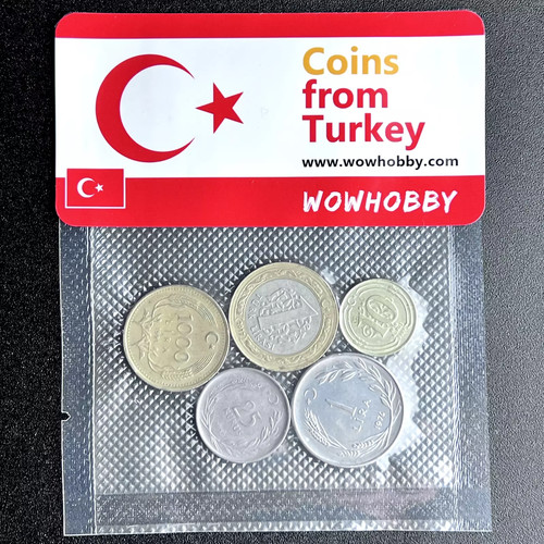 Unique Set of 5 Random Turkish Coins from Turkey 🇹🇷 Free Shipping!
