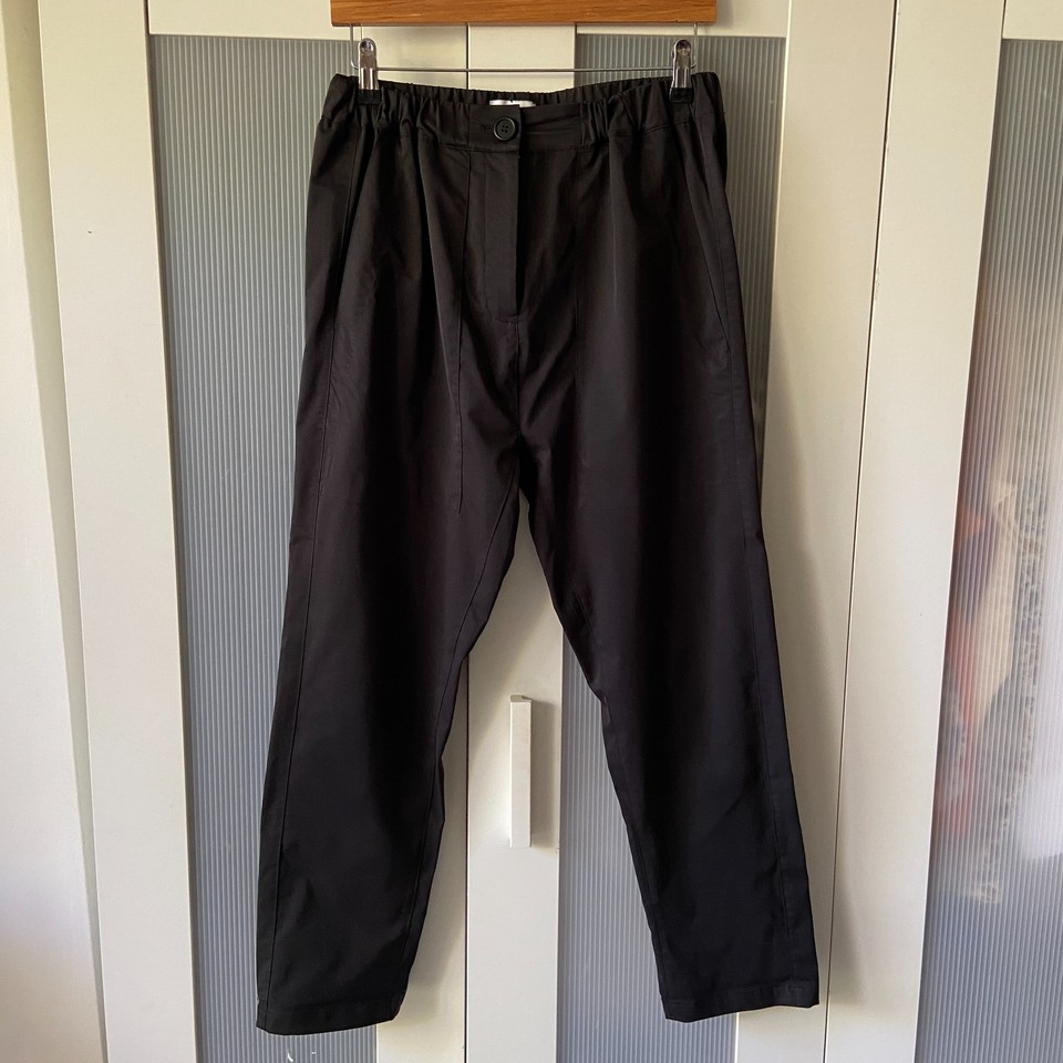 O.P. On Parks Size 10 Black Soft Shell Pants Elastic Waist Fabric Made in Japan