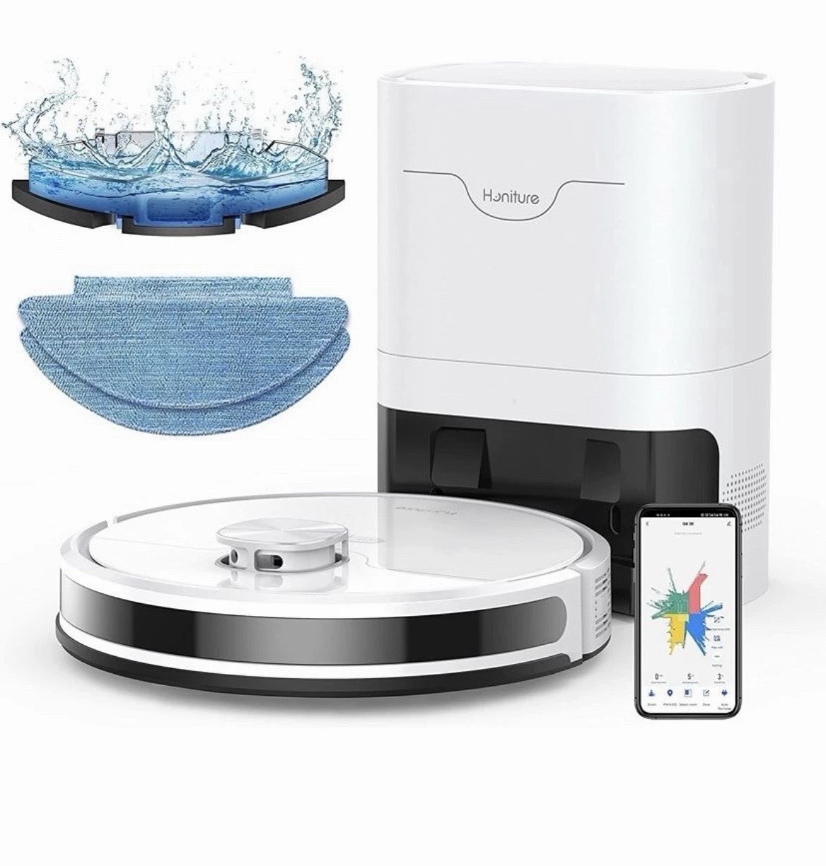Honiture Q6se: LiDAR Robot Vacuum & Mop with Auto-Empty Dock, 6000Pa
