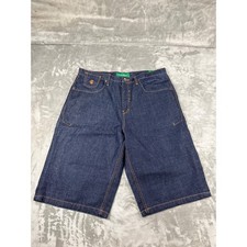 Rocawear Mens Baggy Denim Shorts Dark Wash Orange Stitch Embroidered Size 40 NEW