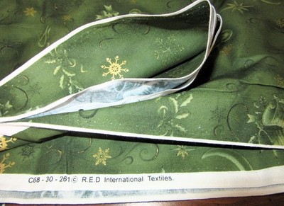 Vintage R.E.D International Sewing Fabric Christmas Candles Bells 3yds x 44''