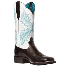 Ariat West Bound Chocolate Chip Square Toe Boots 10035987 Women Size 7.5B Aqua