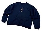 Vintage Men's Yves Saint Laurent YSL Logo Blue Cotton Sweaters Sweatshirt S/M