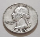 1954 Washington Quarter • 90% Silver • Circulated • X104