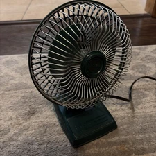 Vintage Lasko 6 Inch Personal Fan, Green, Style 6-1, Two Speed, Tested, Desk Fan