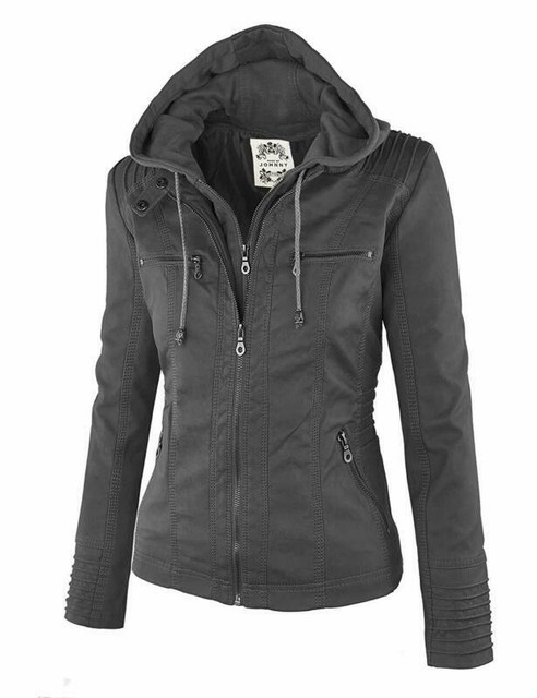 Made By Johnny WJC663 Womens Removable Hoodie Motorcyle Jacket XXL Camel