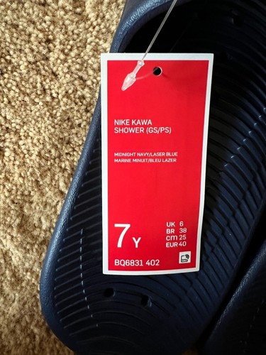 Nike Kawa Shower Slides für Kinder BQ6831-402 verschiedene Größen Farbe Midnight Navy - Bild 18 von 19