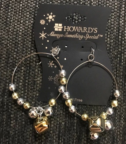 NEW! Howards Jingle Bell Circle Drop Earrings - Nickel FREE! Lot Of 6 - Picture 4 of 6