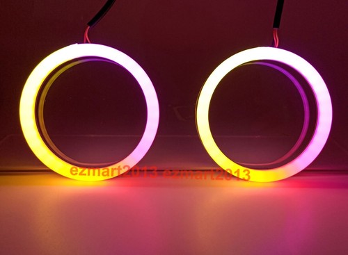 BT Dream Color Flow Chase RGB 6 Halo Ring Devil Eye for Dodge Charger Flash DRL - Picture 14 of 20