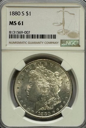 1880-S Morgan Dollar, MS 61 NGC, NR.