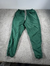 Vintage 80s Streetwear Mens Small Blank Cuffed Windbreaker Joggers Pants Green