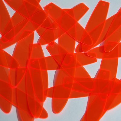 Long Drop Vinyl Shape 1.5'' Orange Go Go Fluorescent Edge Glow