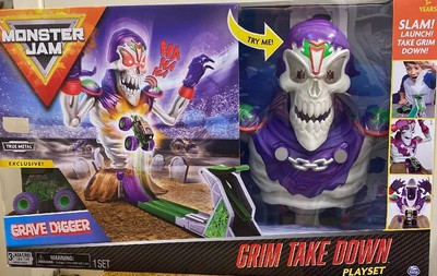 monster jam grim takedown playset