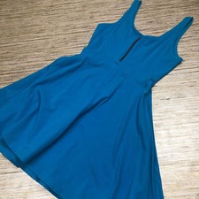 3260 Express knit strapless zip-Back scoopneck skater dress BLUE sz S