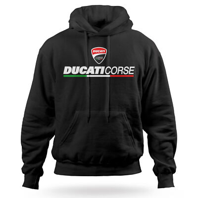 Ducati Corse Hoodie Mit Personalisierter Kapuze Weiß Schwarz S M L XL XXL