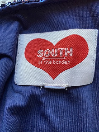 South Of The Border Deep Blue Sequined Dress . Size L (14) - Picture 7 of 9