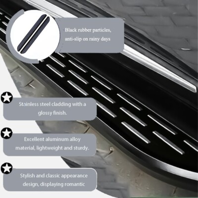 Textured Pair Running Boards for Chery TIGGO 7 PRO 2021-2025 | Anti-Slip Black
