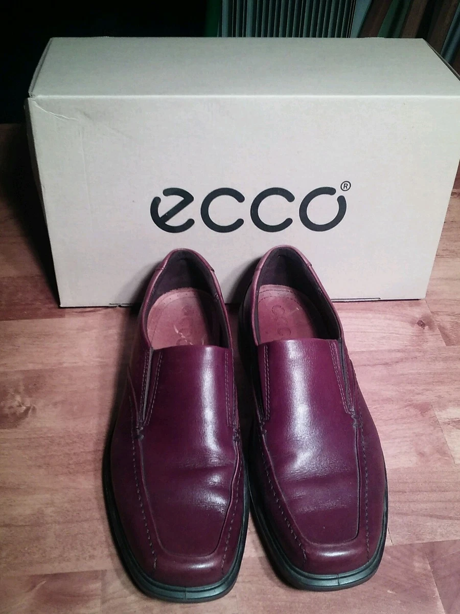 ECCO Berlin Bicycle Toe Slip On Shoes Rust Brown Leather Sz 41 EU 7 - US |