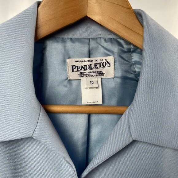 Pendleton Virgin Wool Button Jacket in Blue Size … - image 2
