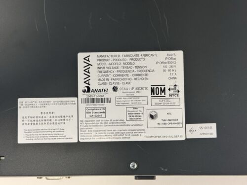 Avaya IP Office 500 V2 PCS11 700476005 C. Unit 700504032 700431778 700476013 - Picture 14 of 14