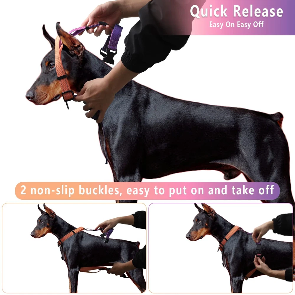 Dog Harness for Large Dogs No-Pull Dog Harness and Leash Set Adjustable Refle...
