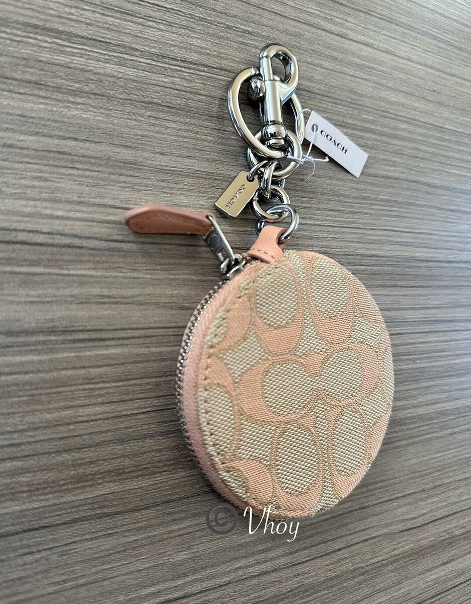 NWT Coach Circular Coin Pouch In Signature Jacquard Silver NWT Coach Circular Coin Pouch In Signature Jacquard Silver