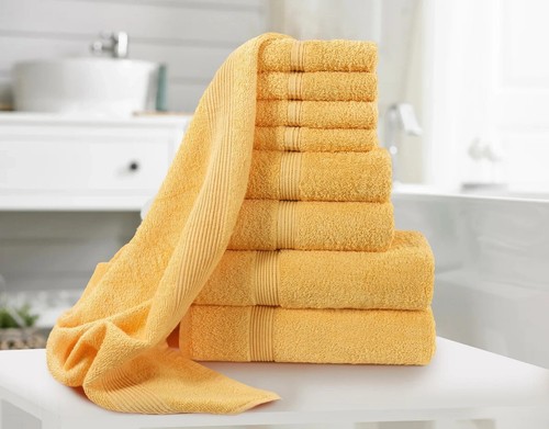 Set asciugamani balla 100% cotone egiziano qualità hotel 8 pezzi viso mani asciugamani bagno - Foto 29 di 32