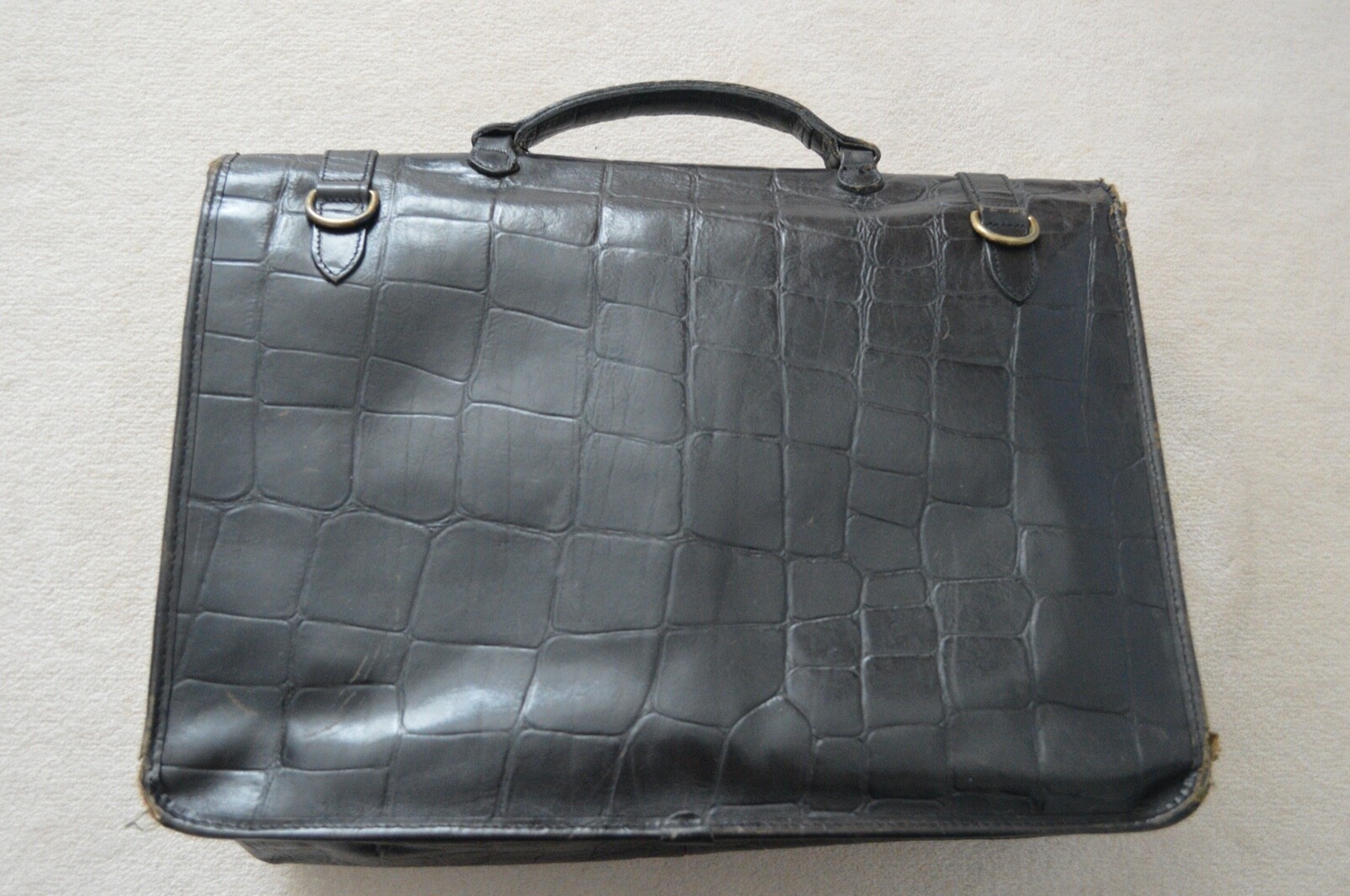 Mulberry Black Congo Leather Satchel Briefcase Document Holdall Bag